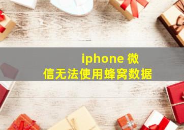 iphone 微信无法使用蜂窝数据